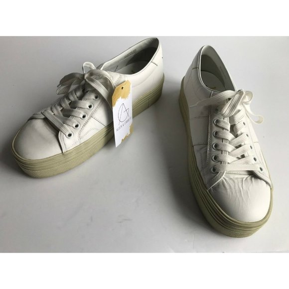 Saint Laurent White Lace-Up Sneakers, Size 10.5 (US), 40.5 (EUR) - Picture 1 of 11